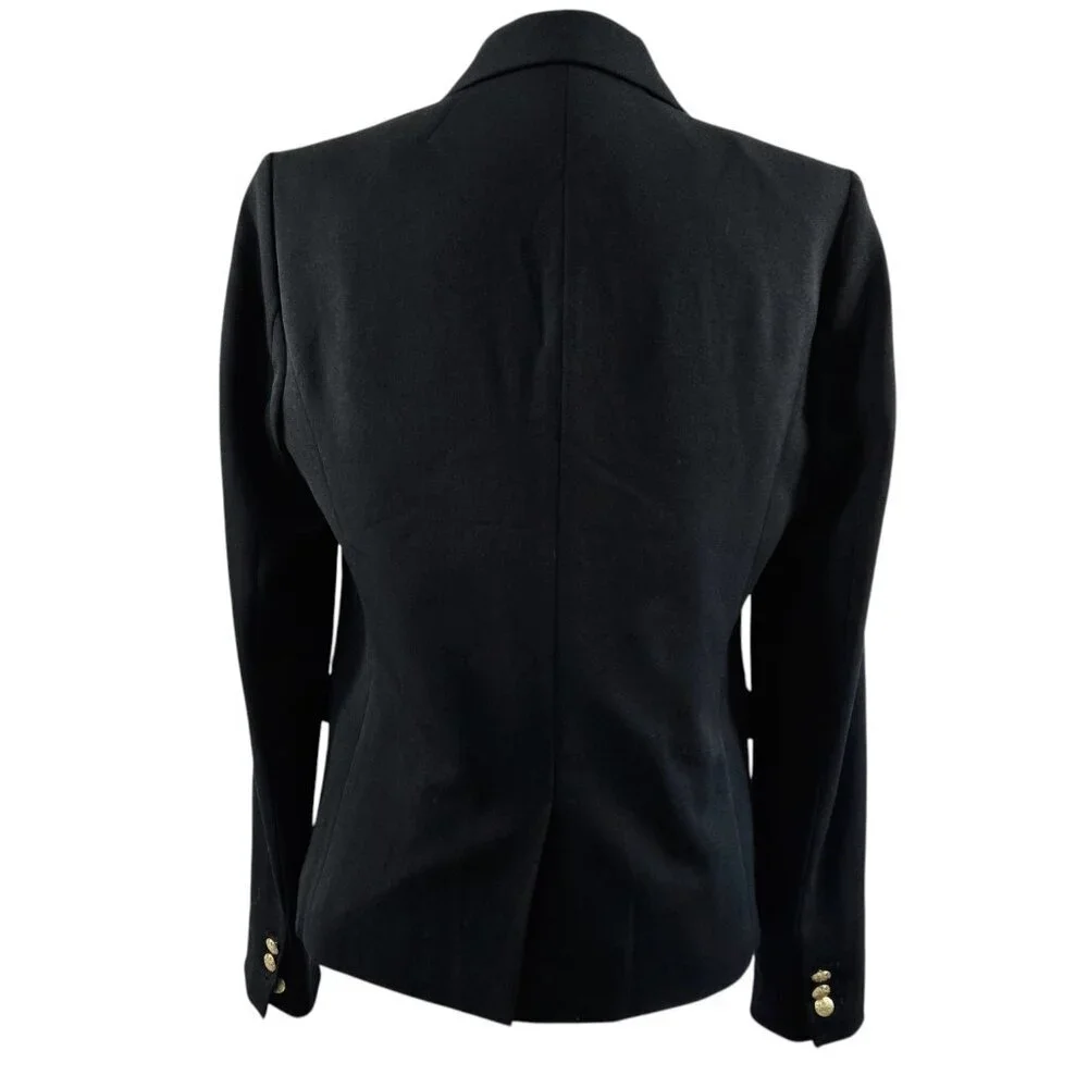 J. by J. Crew Schoolboy Black Two Button Blazer Capsule Minimalist Preppy J4548